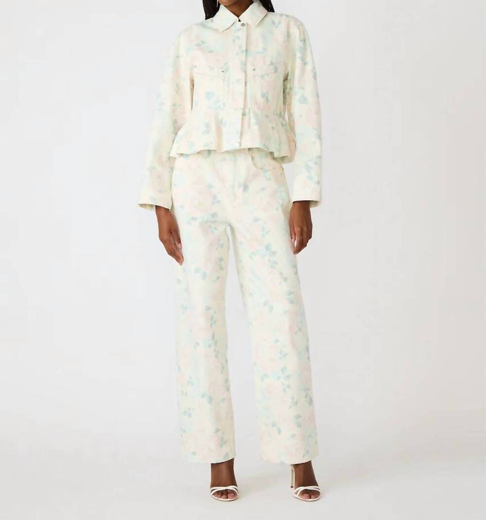 NEW STEVE MADDEN sloan floral jacket in peach beige